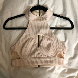 Ballet Pink Cut-Out Crop Top